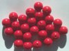 25 12mm Round Opaque Red Vintage Acrylics